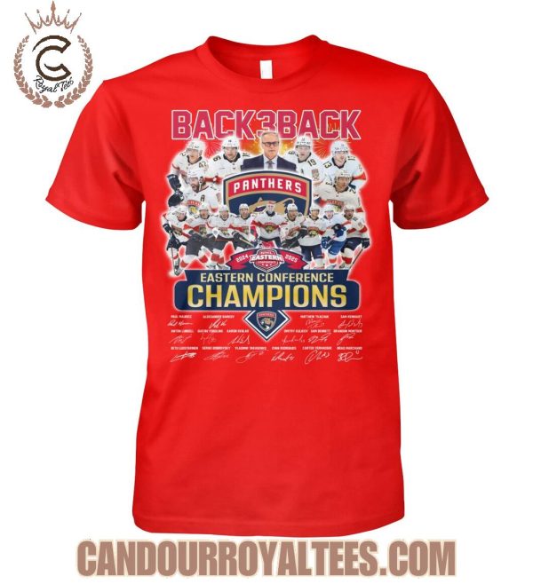 Back3Back 2024 2025 NHL Eastern Conference Champions Florida Panthers T-Shirt
