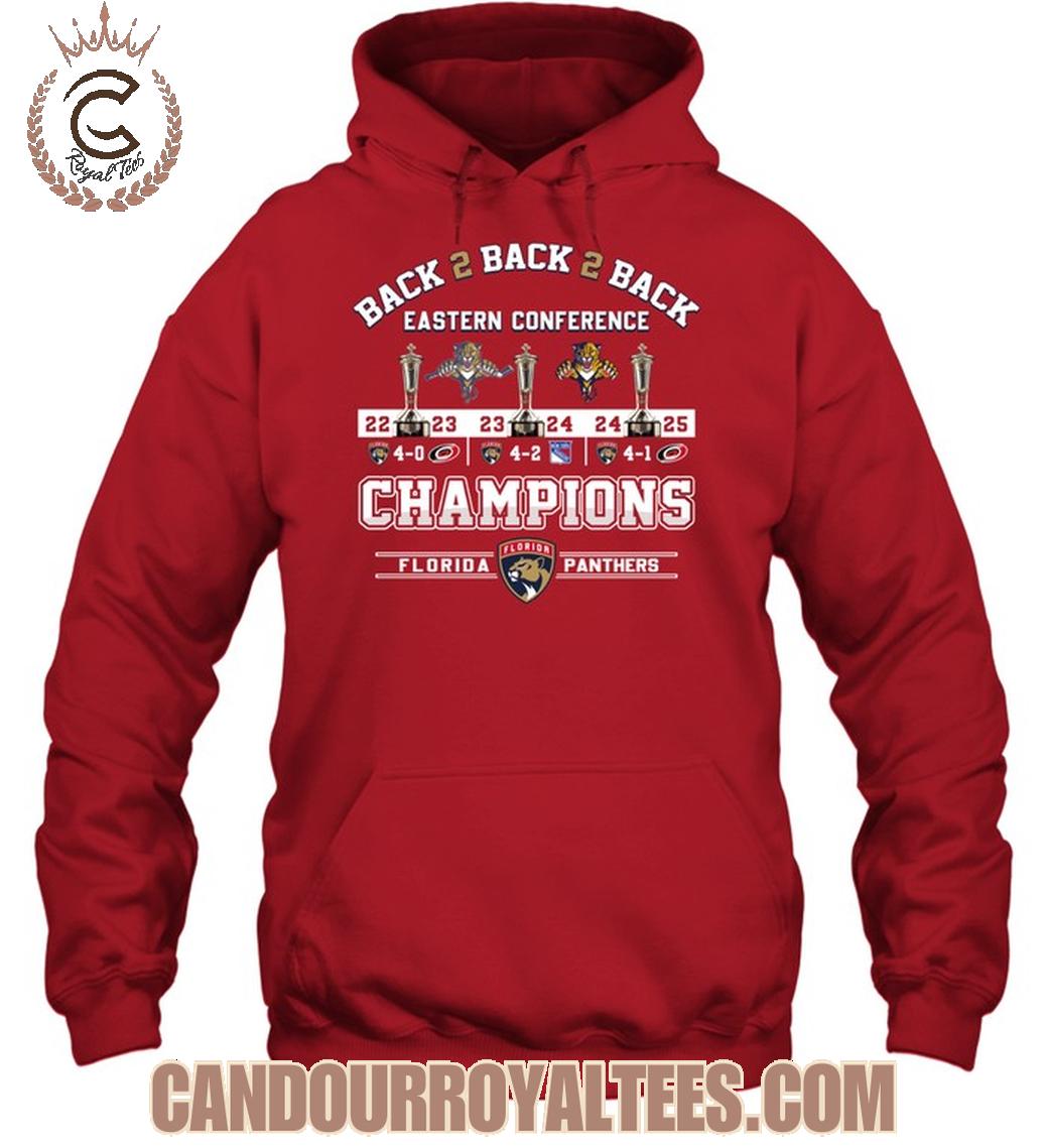 Florida Panthers Back 2 Back 2 Back Eastern Conference 2025 T-Shirt Florida Panthers Back 2 Back 2 Back Eastern Conference 2025 T-Shirt