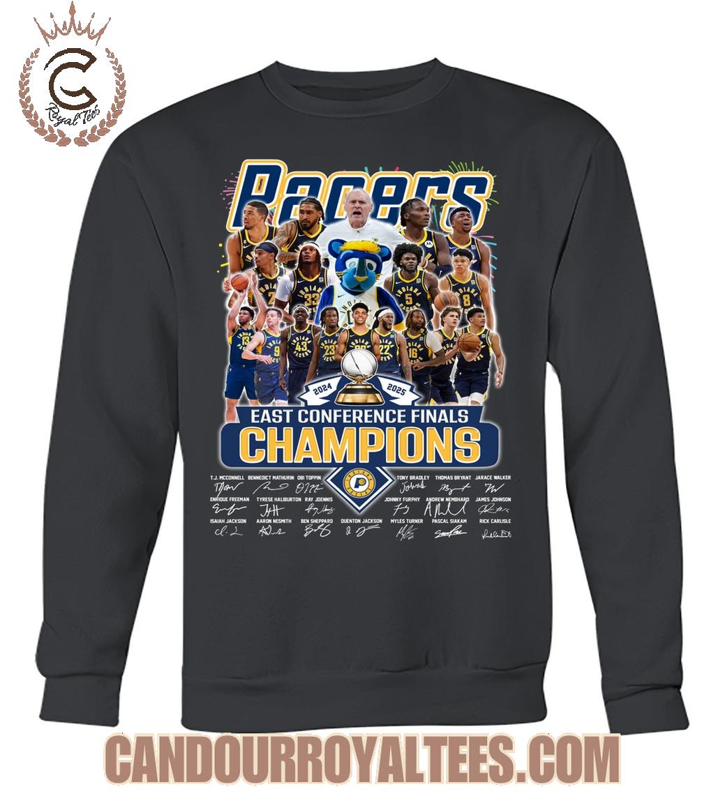 Indiana Pacers 2024 2025 East Conference Finals Champions T-Shirt Indiana Pacers 2024 2025 East Conference Finals Champions T-Shirt