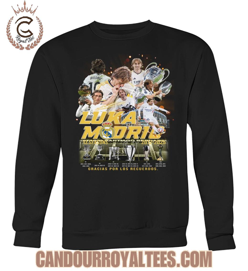 Luka Modric 13 Seasons 2012 - 2025 Gracias Por Los Recuerdos T-Shirt Luka Modric 13 Seasons 2012 - 2025 Gracias Por Los Recuerdos T-Shirt
