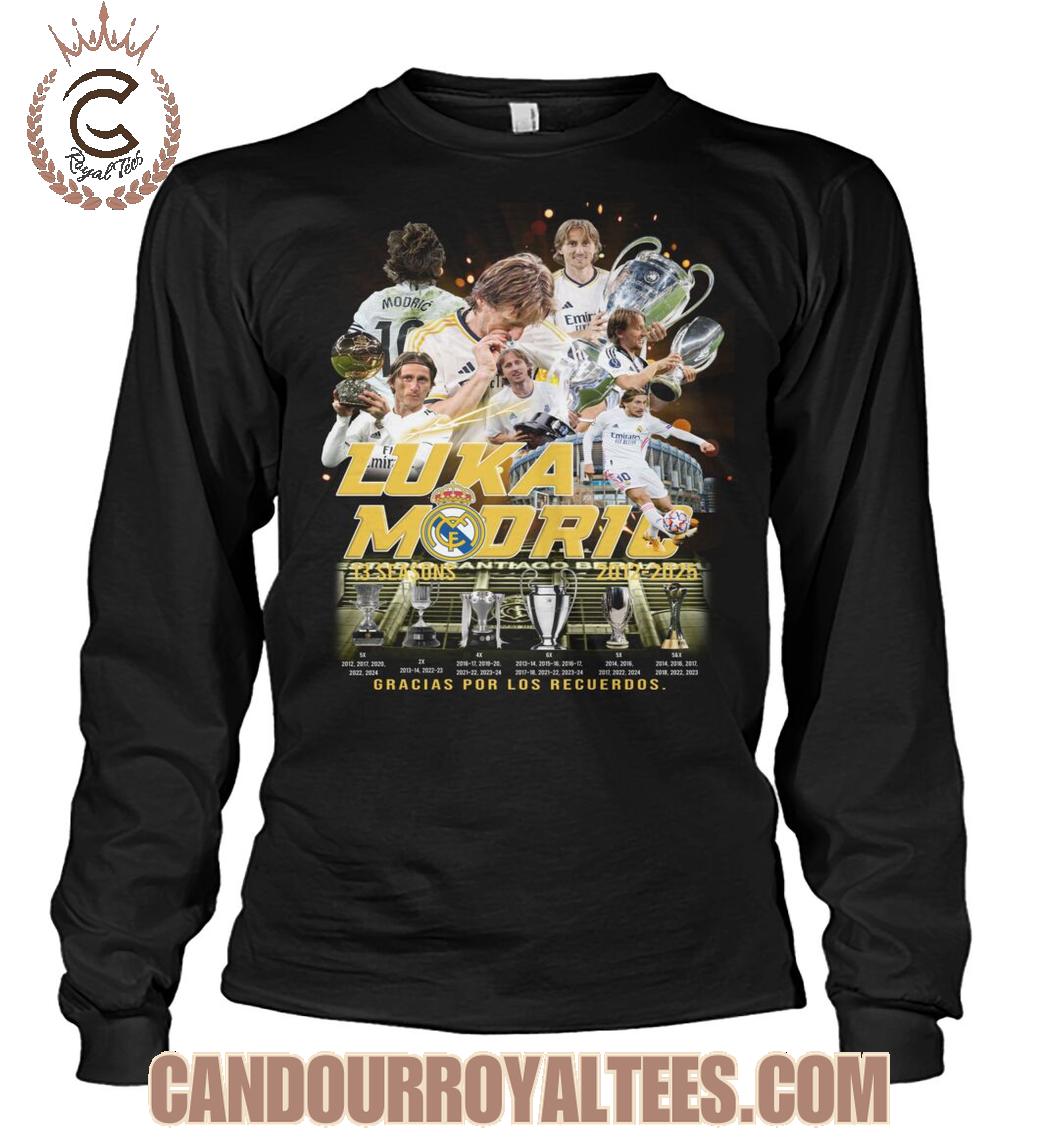 Luka Modric 13 Seasons 2012 - 2025 Gracias Por Los Recuerdos T-Shirt Luka Modric 13 Seasons 2012 - 2025 Gracias Por Los Recuerdos T-Shirt