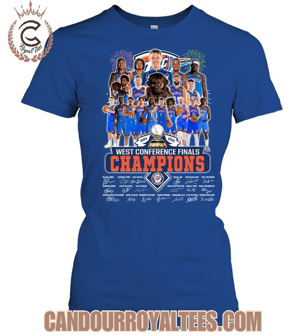 Oklahoma City Thunder 2024 2025 West Conference Finals Champions T-Shirt Oklahoma City Thunder 2024 2025 West Conference Finals Champions T-Shirt