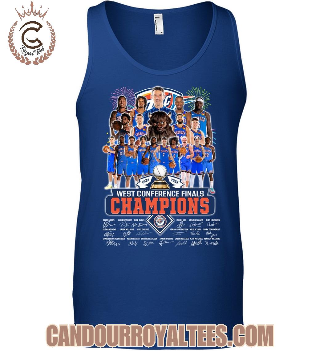 Oklahoma City Thunder 2024 2025 West Conference Finals Champions T-Shirt Oklahoma City Thunder 2024 2025 West Conference Finals Champions T-Shirt