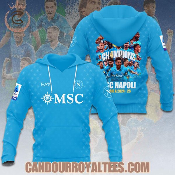 S.S.C. Napoli Serie A 2024 2025 Champions Tshirt, Hoodie