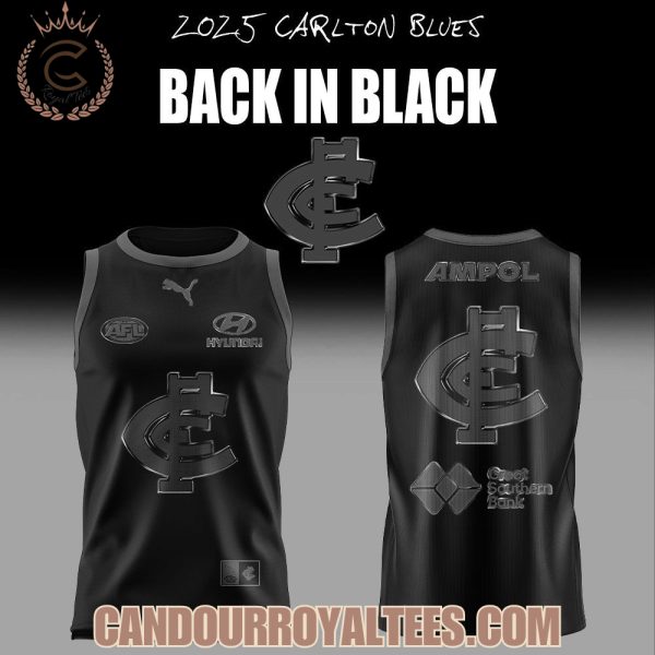 2025 Carlton Blues Back In Black Uniform Jersey