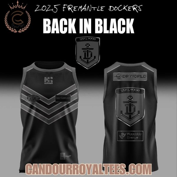 2025 Fremantle Dockers Back In Black Uniform Jersey
