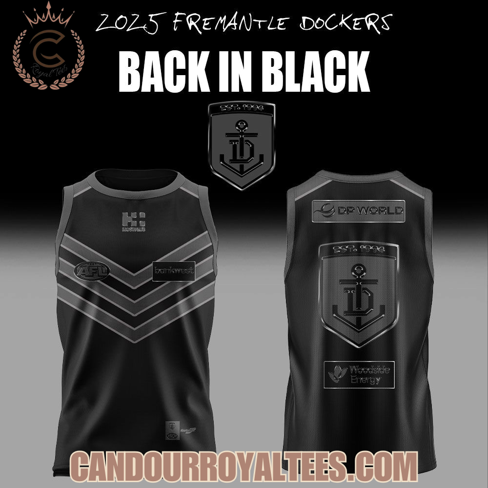 2025 Fremantle Dockers Back In Black Uniform Jersey 2025 Fremantle Dockers Back In Black Uniform Jersey
