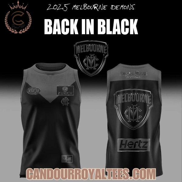2025 Melbourne Demons Back In Black Uniform Jersey