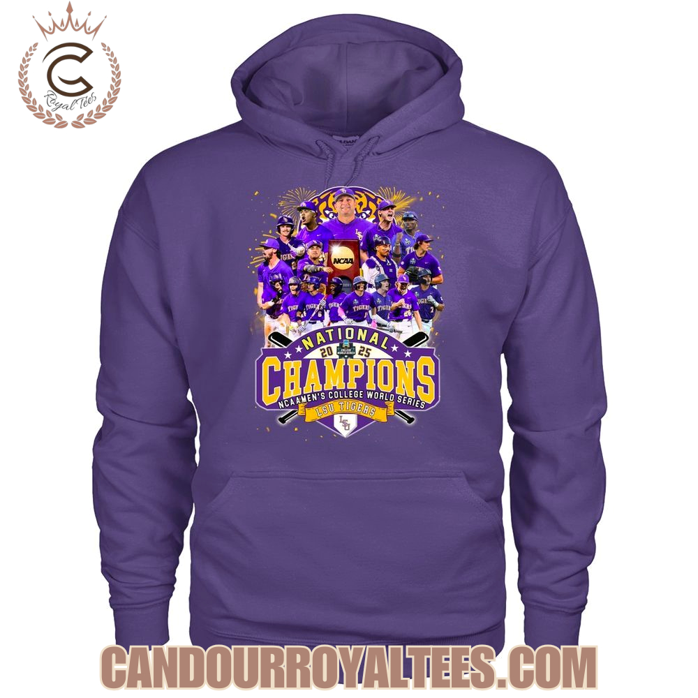 2025 National Champions NCAA Men's College World Series LSU Tigers T-Shirt 2025 National Champions NCAA Men's College World Series LSU Tigers T-Shirt
