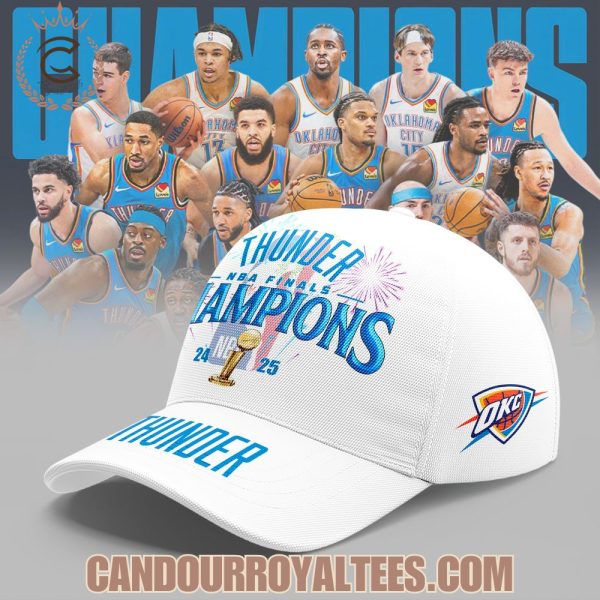 2025 NBA Champions Oklahoma City Thunder White Tshirt, Hoodie, Cap