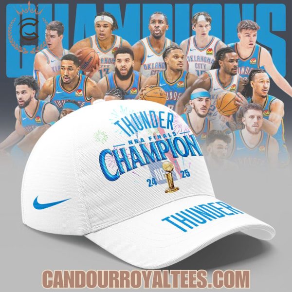2025 NBA Champions Oklahoma City Thunder White Tshirt, Hoodie, Cap