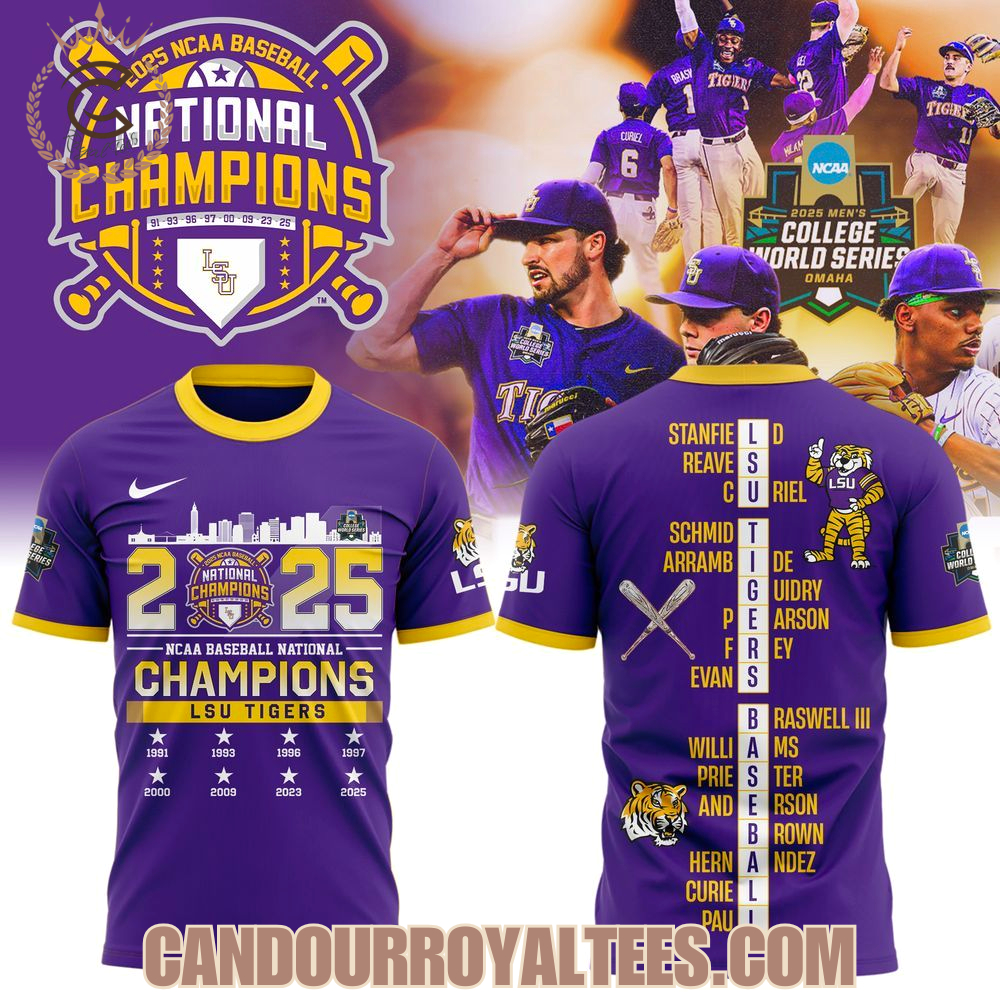 2025 NCAA Baseball National Champions LSU Tigers Purple T-Shirt, Hoodie 2025 NCAA Baseball National Champions LSU Tigers Purple T-Shirt, Hoodie