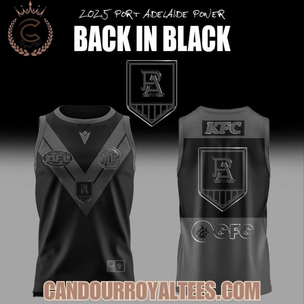 2025 Port Adelaide Power Back In Black Uniform Jersey