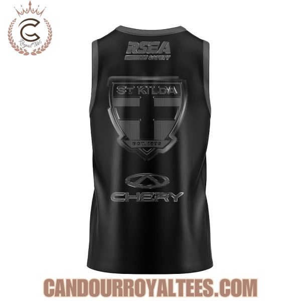 2025 St Kilda Saints Back In Black Uniform Jersey