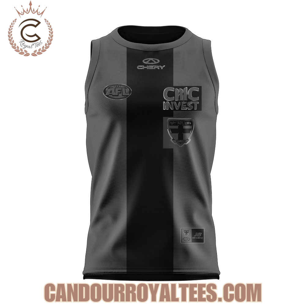 2025 St Kilda Saints Back In Black Uniform Jersey 2025 St Kilda Saints Back In Black Uniform Jersey