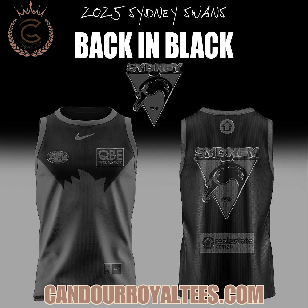 2025 Sydney Swans Back In Black Uniform Jersey 2025 Sydney Swans Back In Black Uniform Jersey