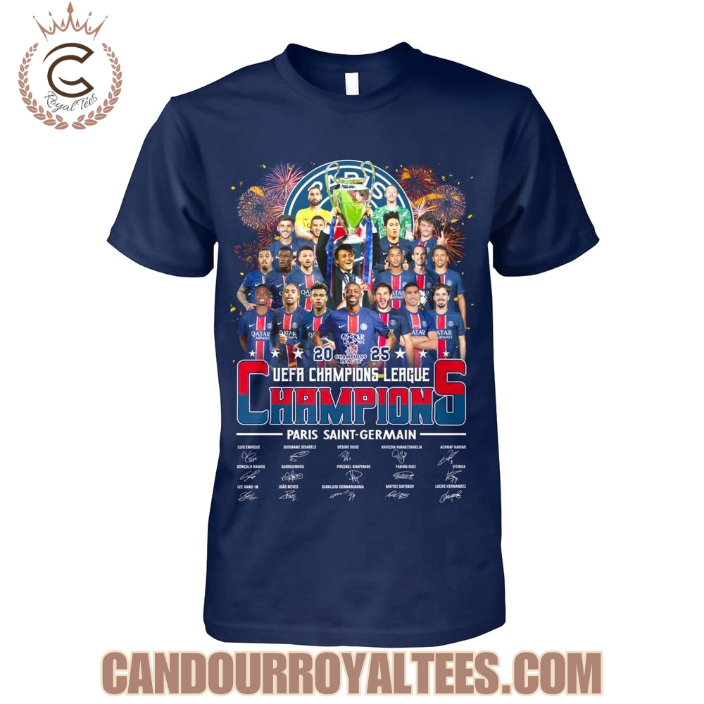 2025 UEFA Champions League Champions Paris Saint-Germain T-Shirt 2025 UEFA Champions League Champions Paris Saint-Germain T-Shirt