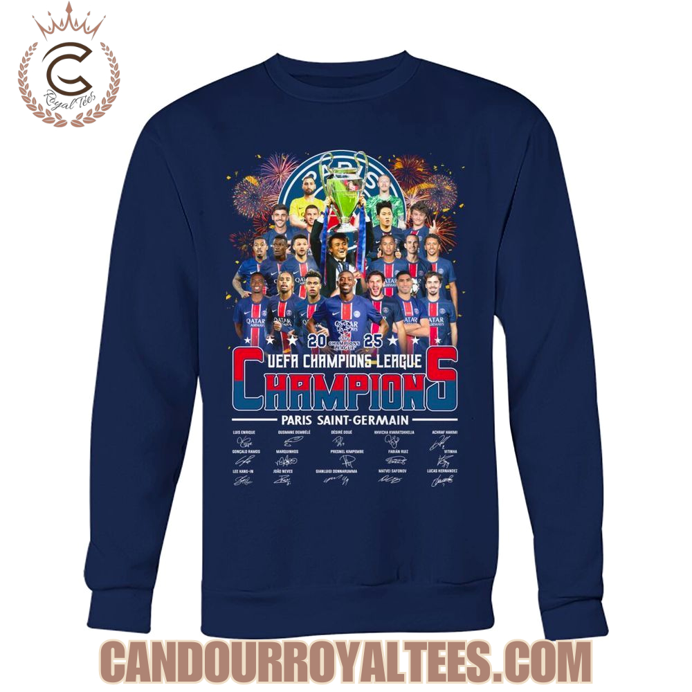2025 UEFA Champions League Champions Paris Saint-Germain T-Shirt 2025 UEFA Champions League Champions Paris Saint-Germain T-Shirt