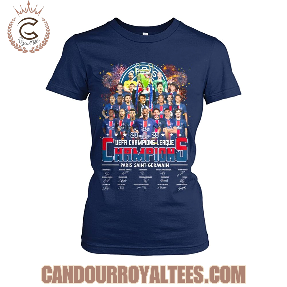 2025 UEFA Champions League Champions Paris Saint-Germain T-Shirt 2025 UEFA Champions League Champions Paris Saint-Germain T-Shirt