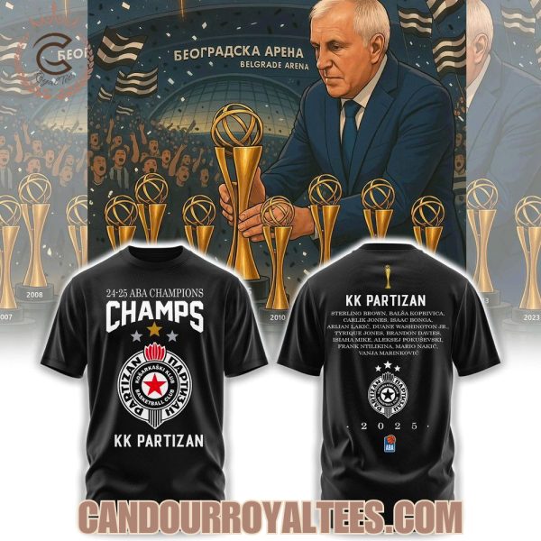24-25 ABA Champions KK Partizan Tshirt, Hoodie, Cap