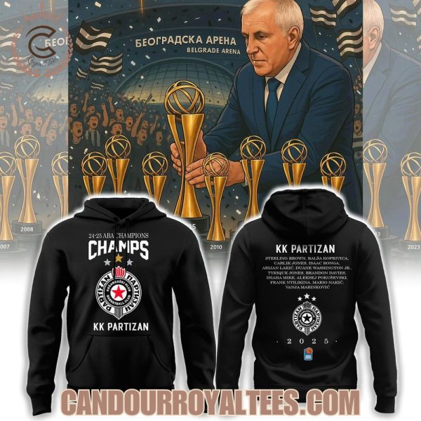 24-25 ABA Champions KK Partizan Tshirt, Hoodie, Cap