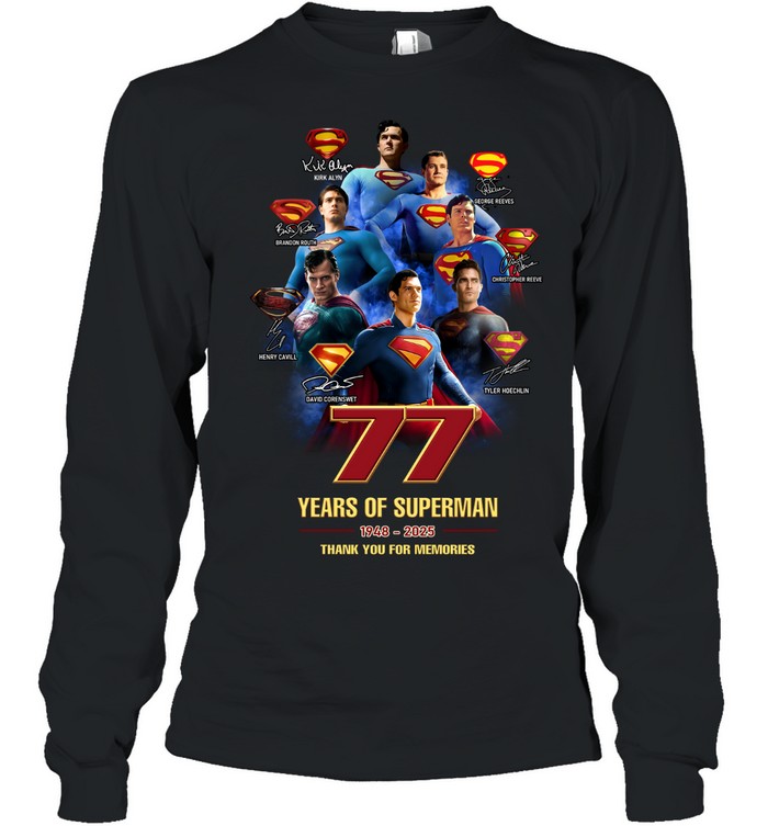 77 Years Of Superman 1948 - 2025 Thank You For The Memories T-Shirt 77 Years Of Superman 1948 - 2025 Thank You For The Memories T-Shirt