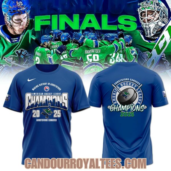 Abbotsford Canucks Calder Cup Champions 2025 Blue Tshirt, Hoodie
