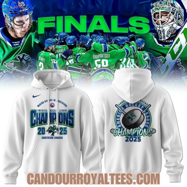 Abbotsford Canucks Calder Cup Champions 2025 White Tshirt, Hoodie