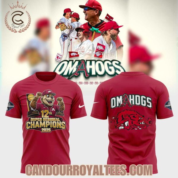 Arkansas Razorbacks 12th Super Regional Champions 2025 Tshirt, Hoodie, Cap