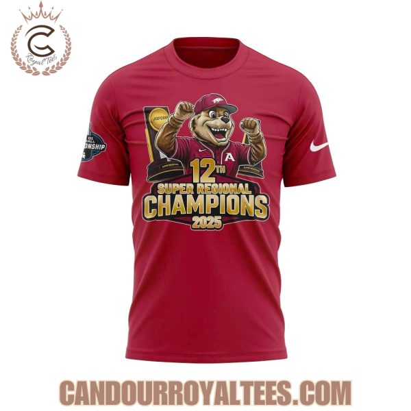 Arkansas Razorbacks 12th Super Regional Champions 2025 Tshirt, Hoodie, Cap