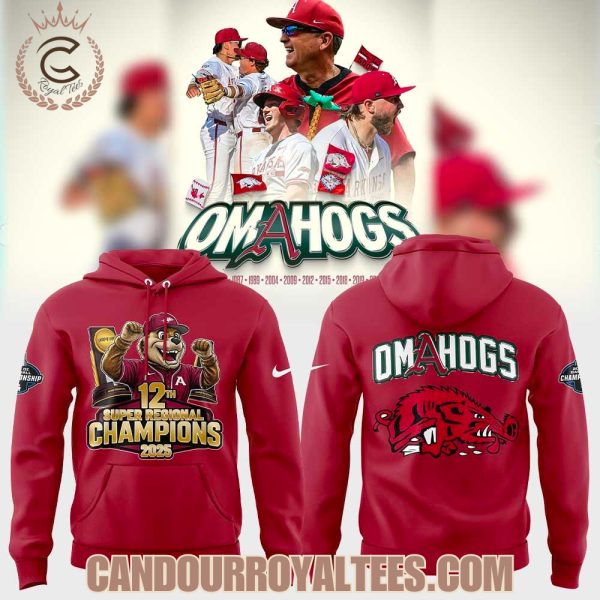 Arkansas Razorbacks 12th Super Regional Champions 2025 Tshirt, Hoodie, Cap