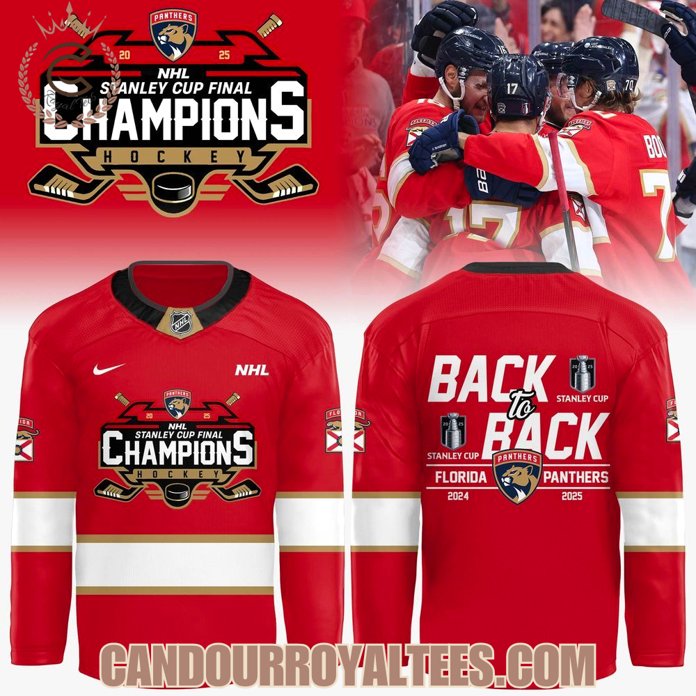 Back To Back 2025 Stanley Cup Champions Florida Panthers Hockey Jersey Back To Back 2025 Stanley Cup Champions Florida Panthers Hockey Jersey