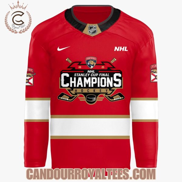 Back To Back 2025 Stanley Cup Champions Florida Panthers Hockey Jersey