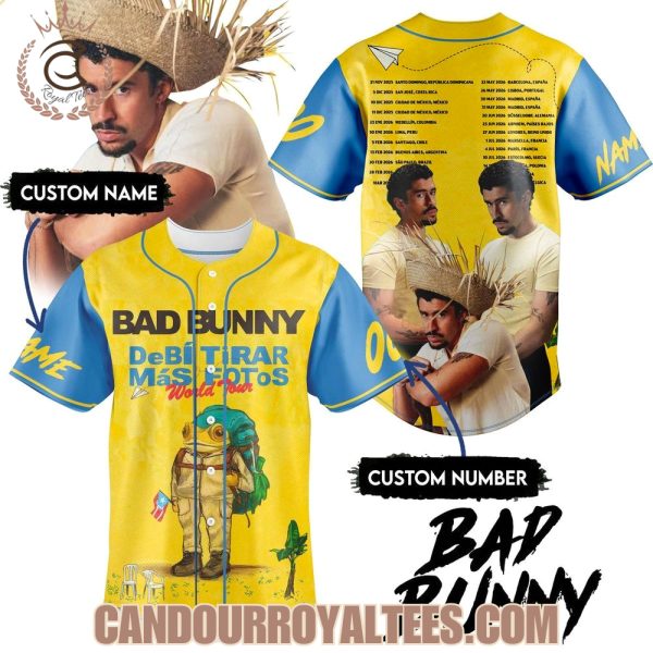 Bad Bunny Debi Tirar Mas Fotos World Tour Baseball Jersey