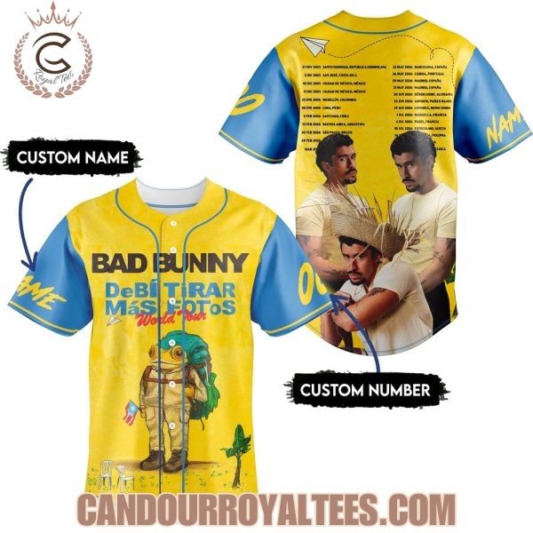 Bad Bunny Debi Tirar Mas Fotos World Tour Baseball Jersey