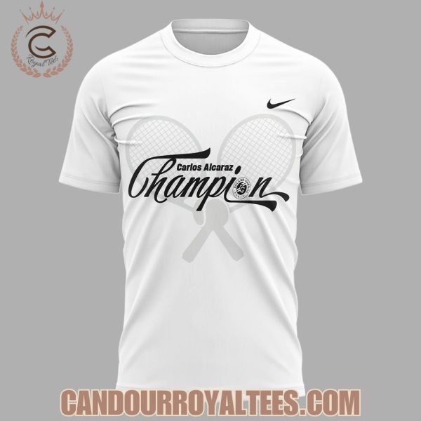 Carlos Alcaraz Roland Garros 2025 Champions Tshirt, Hoodie
