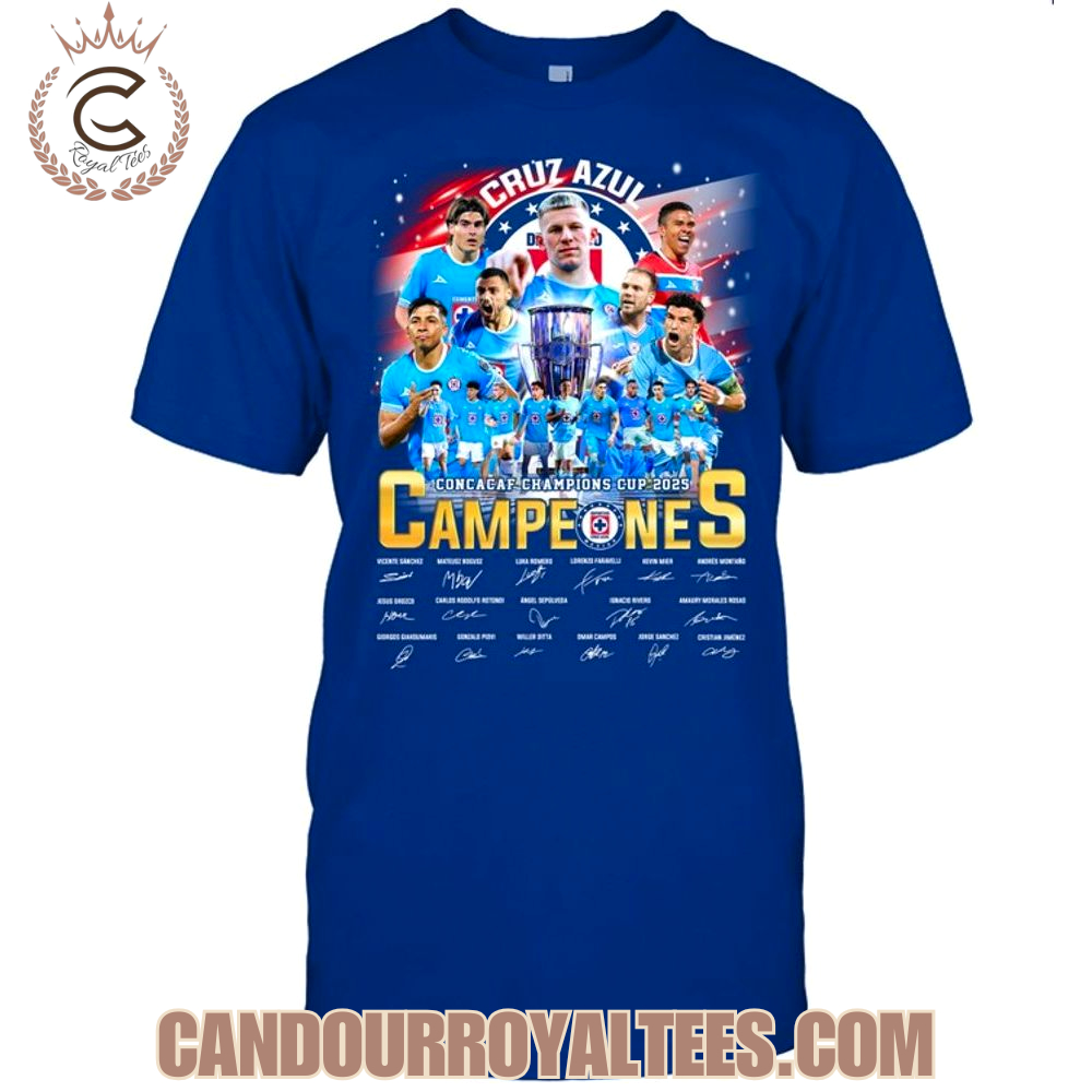 Cruz Azul Concacaf Champions Cup 2025 Campeones T-Shirt Cruz Azul Concacaf Champions Cup 2025 Campeones T-Shirt