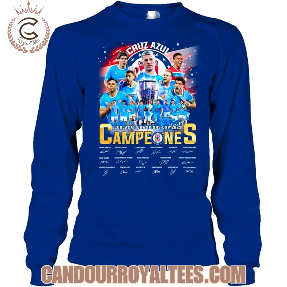 Cruz Azul Concacaf Champions Cup 2025 Campeones T-Shirt Cruz Azul Concacaf Champions Cup 2025 Campeones T-Shirt