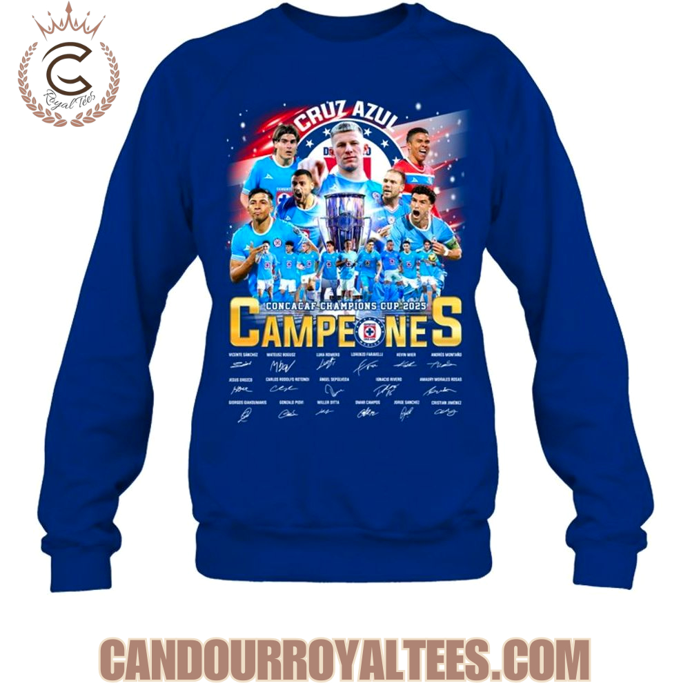 Cruz Azul Concacaf Champions Cup 2025 Campeones T-Shirt Cruz Azul Concacaf Champions Cup 2025 Campeones T-Shirt