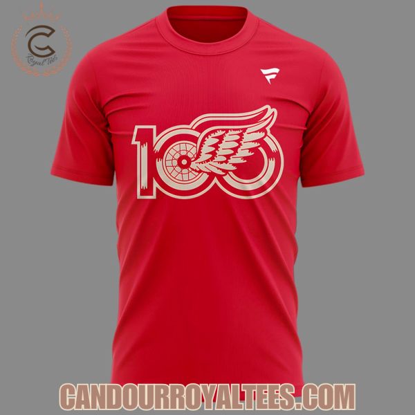 Detroit Red Wings 100th Anniversary Red Tshirt, Hoodie
