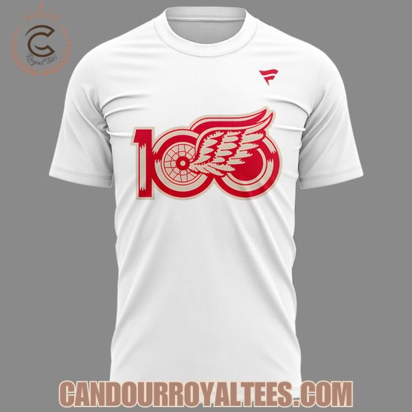 Detroit Red Wings 100th Anniversary White Tshirt, Hoodie