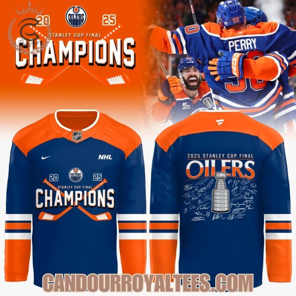 Edmonton Oilers 2025 Stanley Cup Final Champions Hockey Jersey