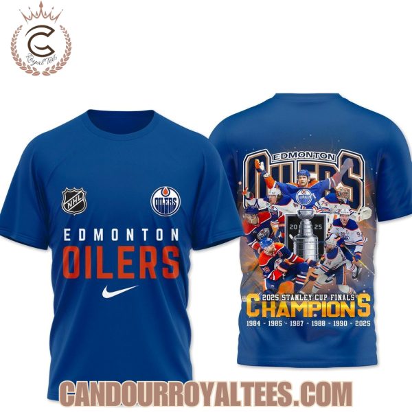 Edmonton Oilers 2025 Stanley Cup Finals Champions Blue T-Shirt, Hoodie