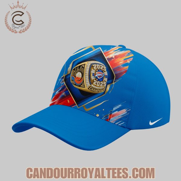 Exclusive Versio OKC Thunder NBA Champions 2025 Tshirt, Cap