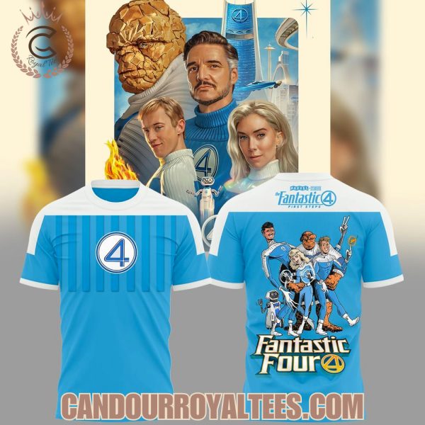 Fantastic Four Blue and White 2025 Tshirt, Hoodie