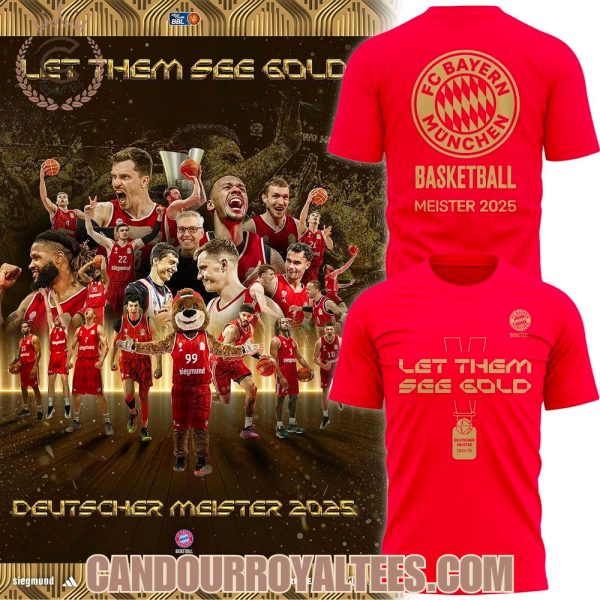 FC Bayern Munchen Basketball Meister 2025 Red Tshirt, Hoodie