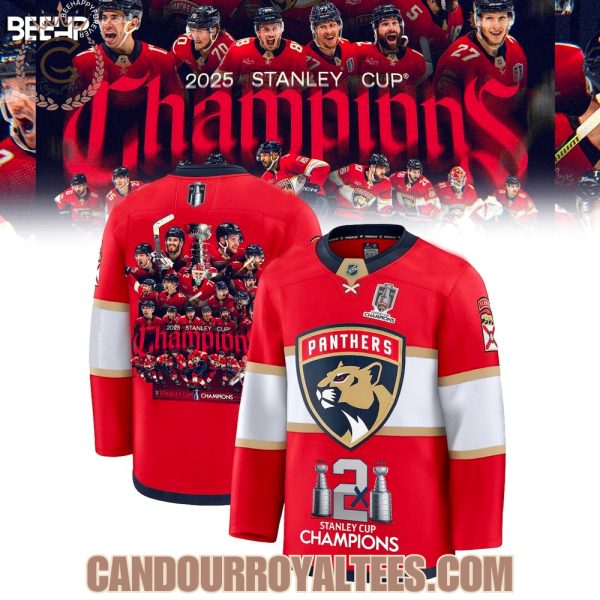 Florida Panthers 2x Stanley Cup Champions 2025 Hockey Jersey