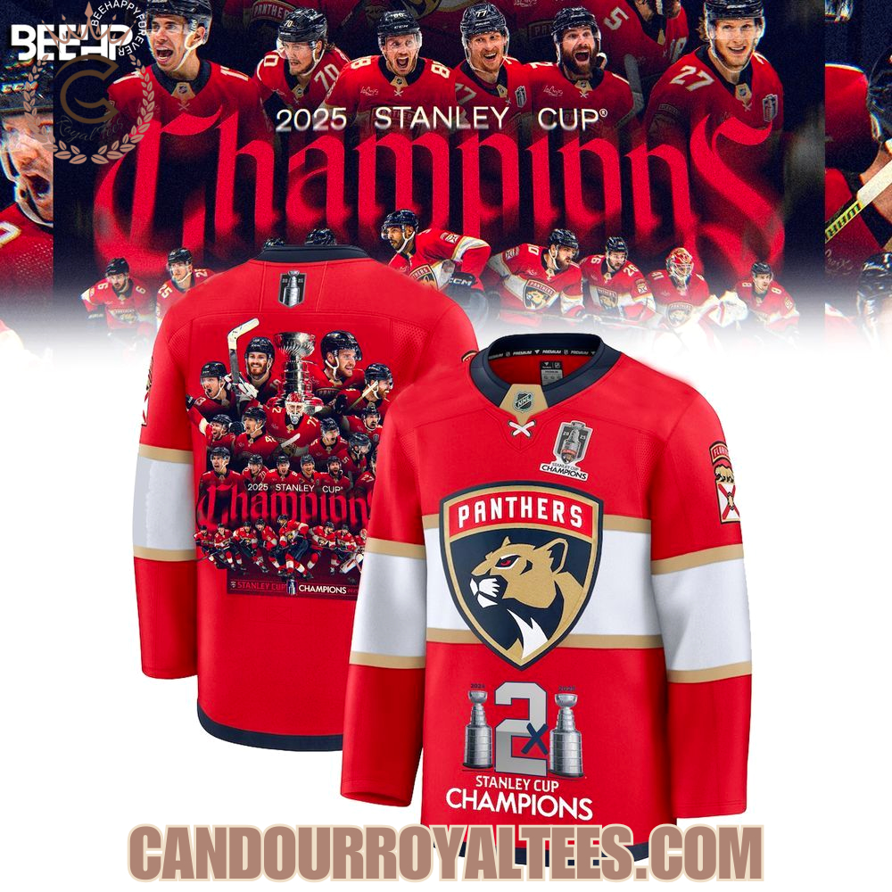Florida Panthers 2x Stanley Cup Champions 2025 Hockey Jersey Florida Panthers 2x Stanley Cup Champions 2025 Hockey Jersey