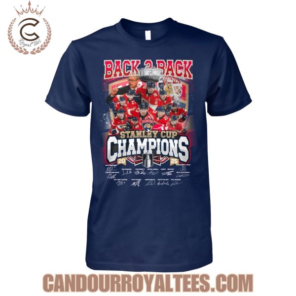 Florida Panthers Back 2 Back Stanley Cup Champions 2025 T-Shirt