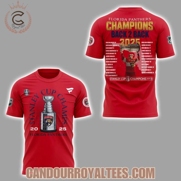Florida Panthers Champions Back 2 Back 2025 Stanley Cup Tshhirt, Hoodie, Cap